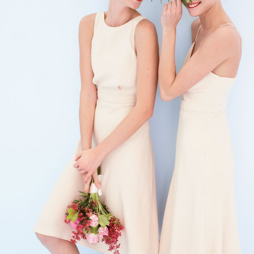 J CREW NWT Sleeveless Champagne Matte Crepe Ginny Dress